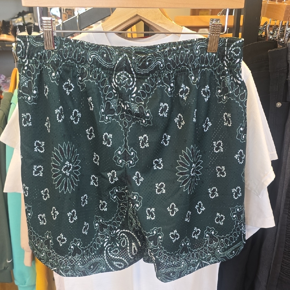 Bravest Studios Green Paisley Athletic Shorts